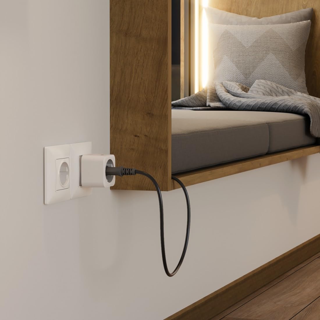 Hama Gniazdko Wi-Fi, 3-pak (z Matter Smart Home, uniwersalne, sterowane Wi-Fi gniazdko z aplikacją i sterowaniem głosowym, jako programator czasowy, 3680 W)