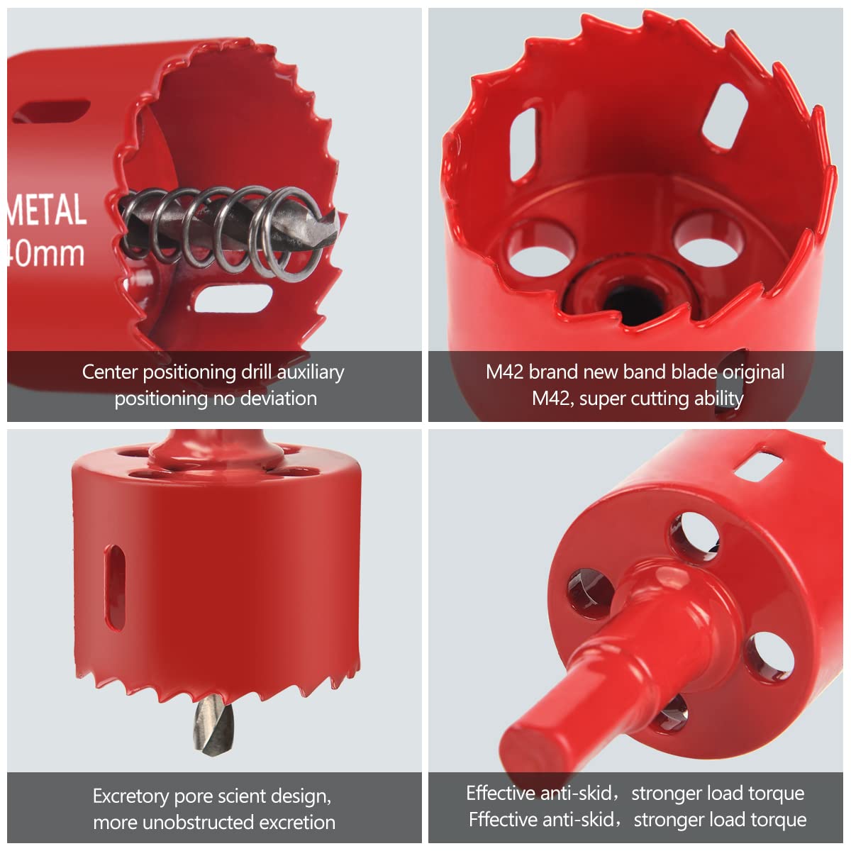 flintronic Bi-Metal Hole Saw, 40mm Hole Saw Cutter for Drilling Soft Metal Wood, PVC Board and Plastic for Cutting Circular Holes - Image 4