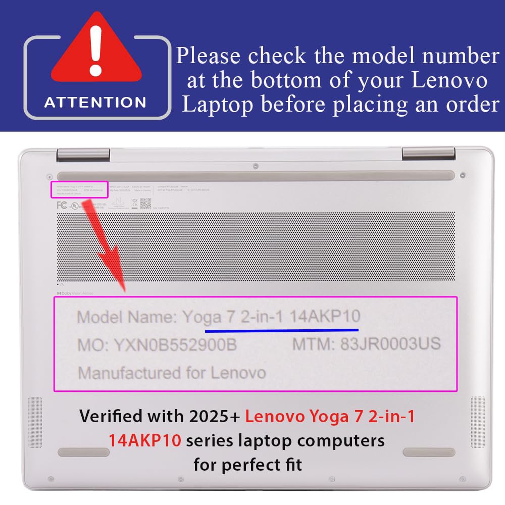 mCover Custodia compatibile solo per Lenovo Yoga 7 2-in-1 14ILL10 2025 ~ 2026 14AKP10 Series Windows Notebook Computer (non compatibile con altri modelli) (Aqua)