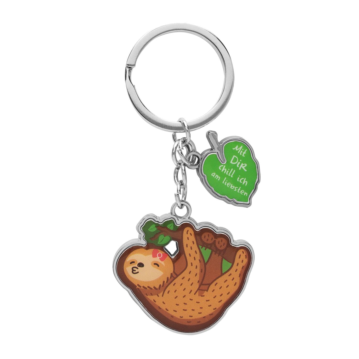 NICI Faultier Talisminis (7 Cm) – Kuscheltieranhänger Mit Schlüsselring & Botschaft, Gelbes Band