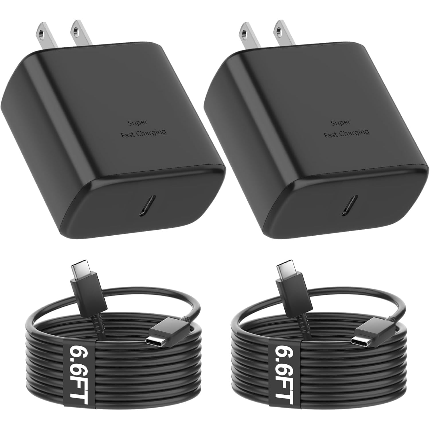 Samsung 45W Super Fast Charger,USB C Android Phone Charger Fast Charging Block &6.6FT USBC to USBC Cable 2Pack for Samsung Galaxy S25 Ultra/S25+/S24 Ultra/S24+/S23 S22 S21, Android Phone Charger Cord
