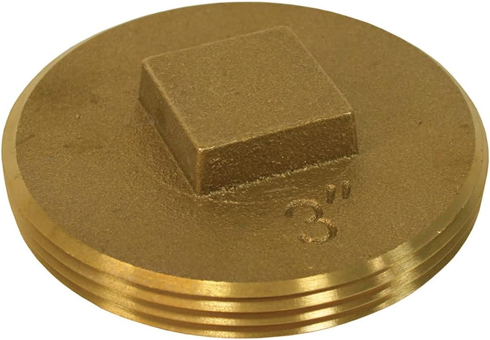 Jones Stephens P50-300 Raised Head Brass Cleanout Plug, 3-Inch