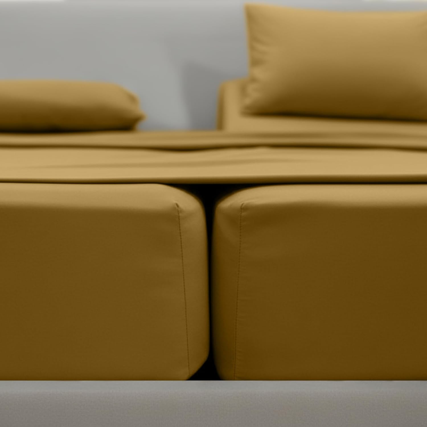 Elegant Comfort Luxurious 1500 Premium Hotel Quality Microfiber Three Line Embroidered Softest 5-Piece Bed Sheet Set, Wrinkle And Fade Resistant, Split King, Bronze