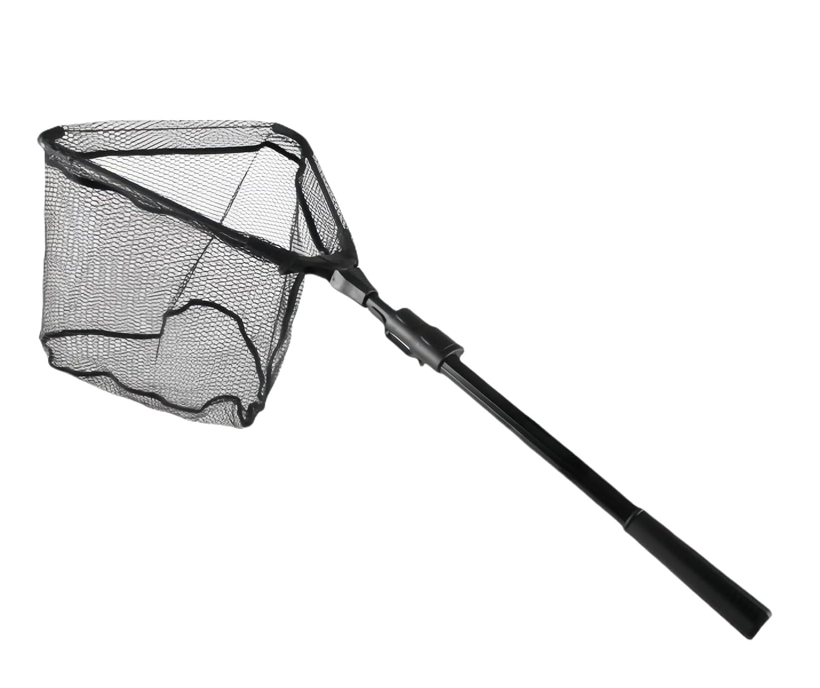 Fishing Net Rubber Mesh Fly Trout Salmon Carp Large Landing Folding Telescopic Angling Sea Trout Black Rubberised Pole Extendable Folding Longightweight Pond Extra Large Long 232CM