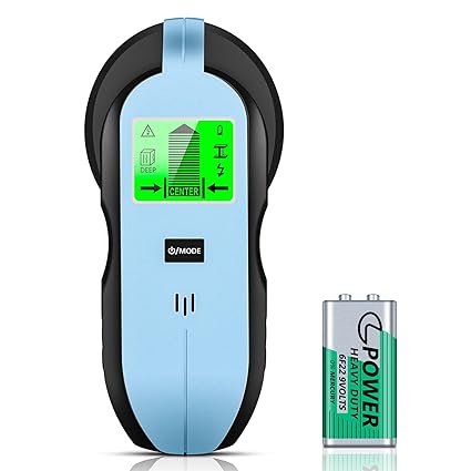 Stud Finder Wall Scanner - 4 in 1 Electronic Senor Detector Metal Stud Finder Locator Beam Finders Edge Center Finding for Wood Studs AC Wire Metal Detection(Light Blue)