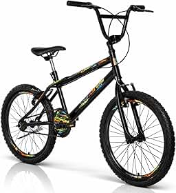 Vellares Bicicleta Infantil Masculina Aro 20 V-brake Preto Fosco Cross