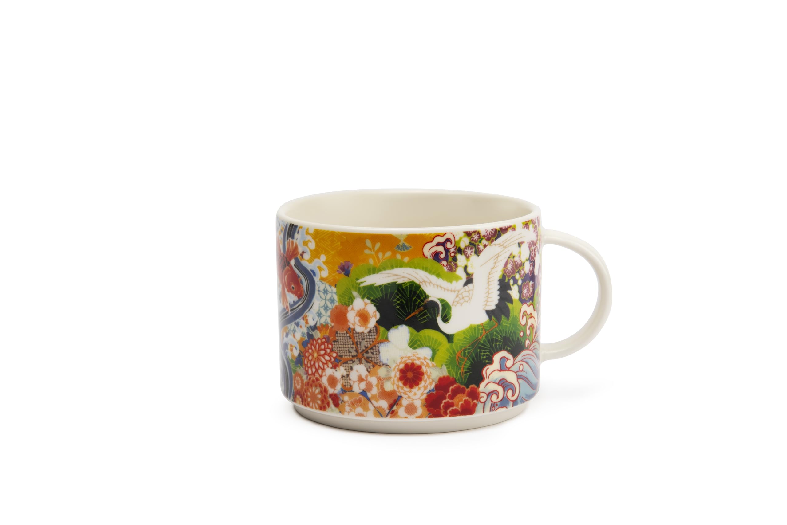 Excelsa Kimono zestaw 4 filiżanek do herbaty Jumbo z nowej porcelany kostnej, japońska dekoracja