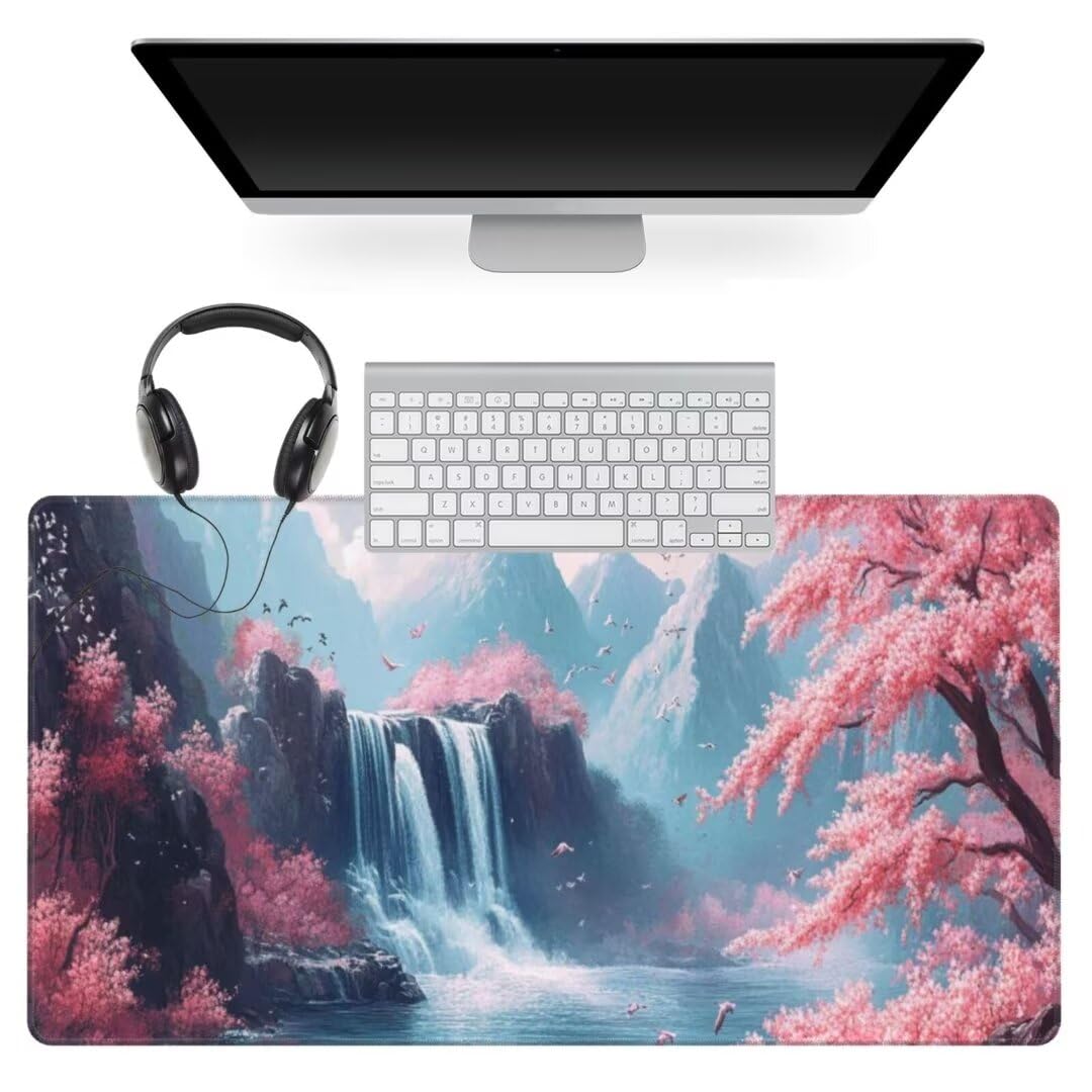 Landschaft Mauspad 1600 x 800mm, Mousepad XXL Schreibtischunterlage Chinesischer Mouse Pad, Gaming Mauspad Verbessert Präzision und Geschwindigkeit, Gaming-Mauspads für Pc und Gaming Zubehör qw306