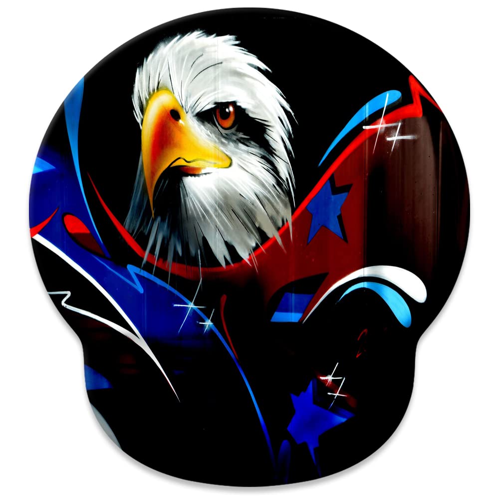 Goodsprout Eagle Mouse Pad with Wrist Rest Suppor ,Comfort Wrist Rest Pad with Non-Slip Rubber Base & Memory Foam Support， for Easy Typing Pain Relief 250mmx230mmx5mm