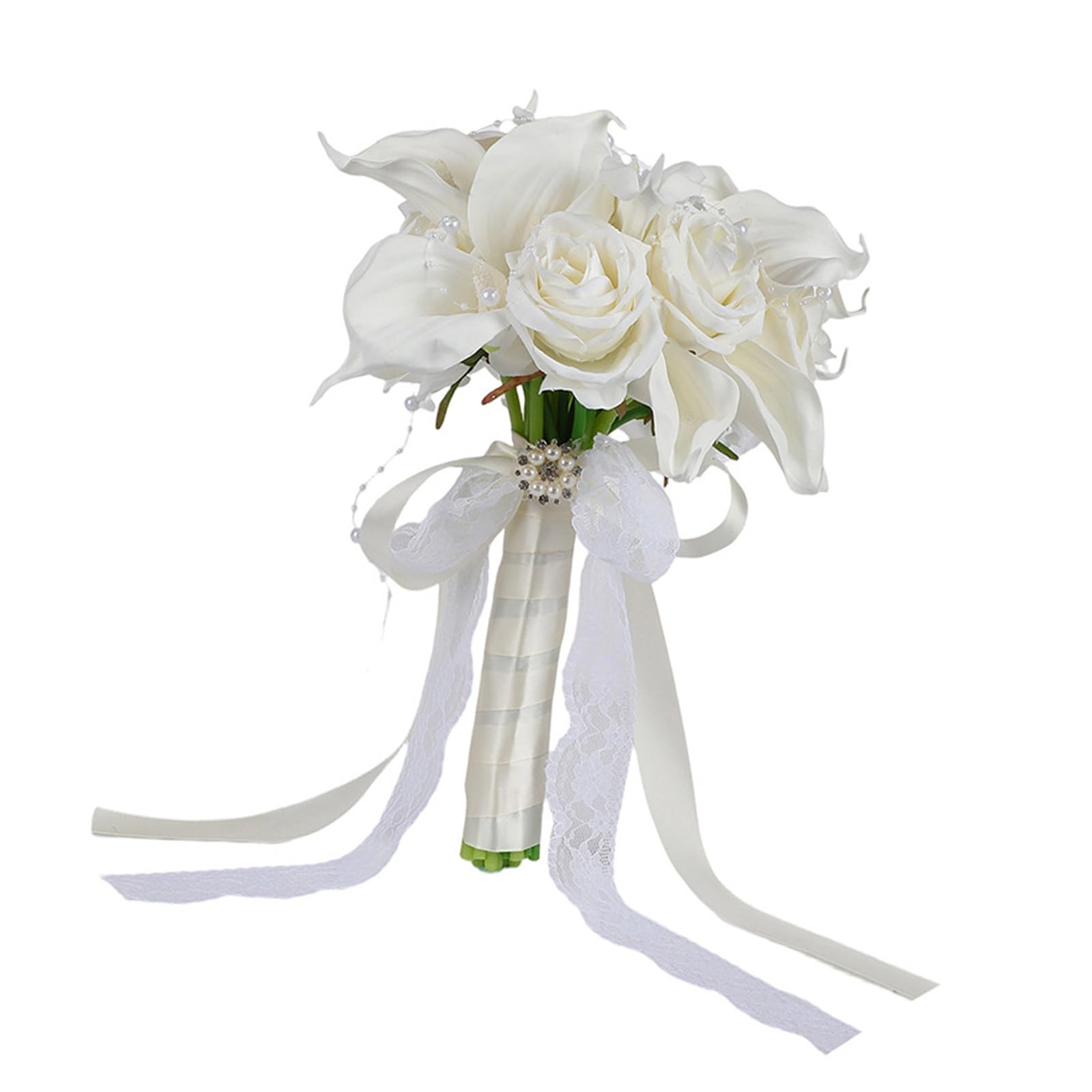 Dateless - Mazzi di fiori artificiali per matrimonio con rose di seta, gigli, decorazioni per eventi, bouquet da sposa, fiori di seta, eleganti fiori artificiali per il matrimonio