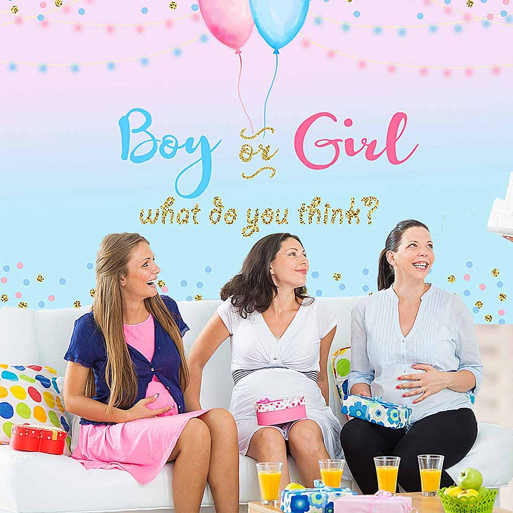 Gender Reveal Decorations Gender Reveal Backdrop Boy or Girl Pink and