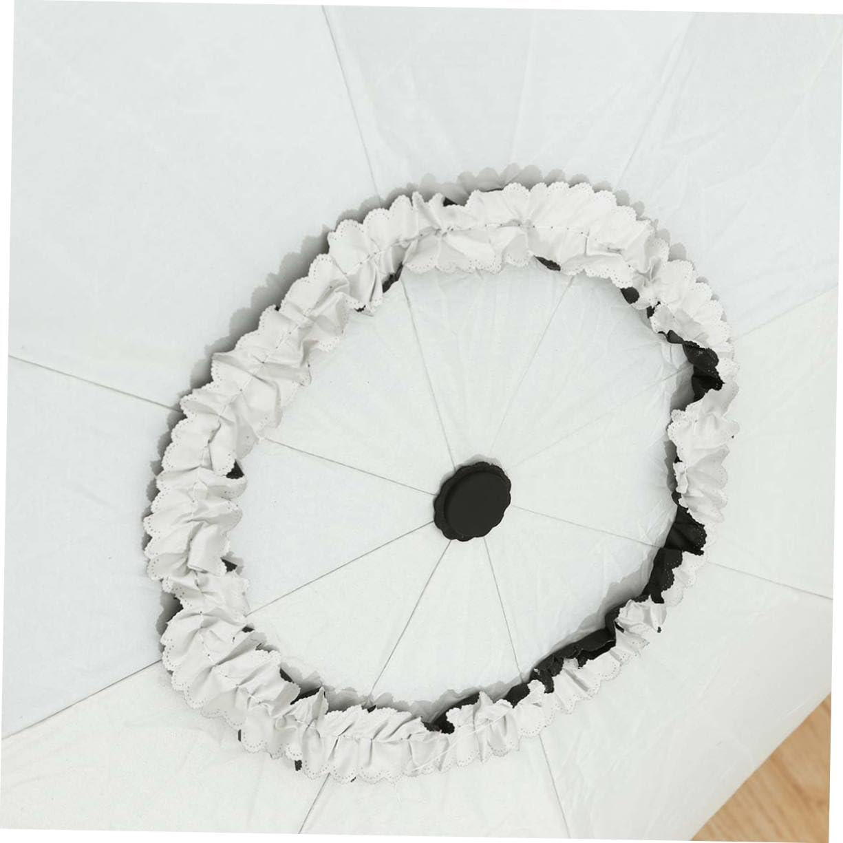 SOIMISS 3 Pièces Parapluie Anti-ultraviolet Parapluie De Jour Ensoleillé En Dentelle Léger Parasol Soutenir Beige