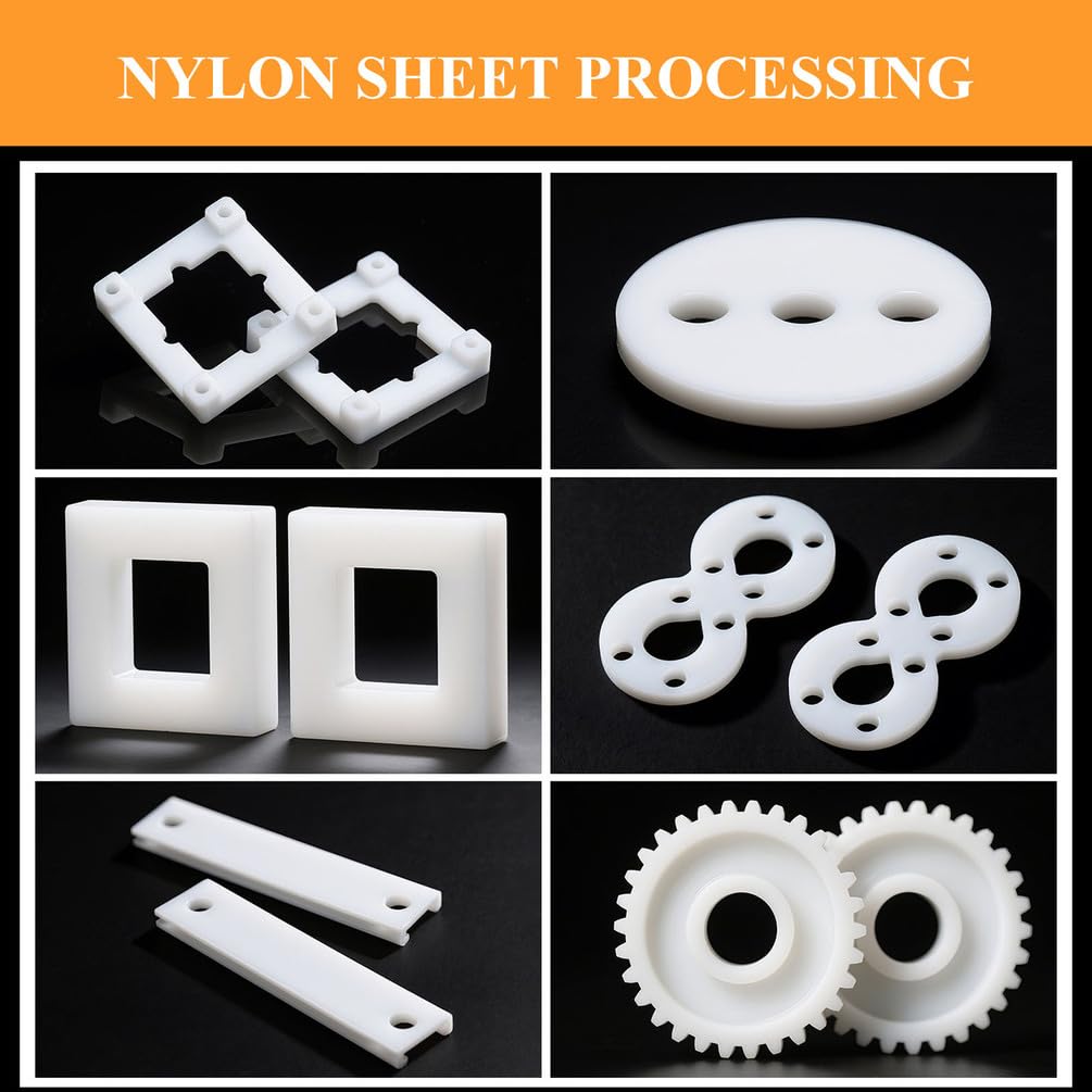Lastra Quadrata in Nylon Bianco, Dimensioni 200×250 Mm, Spessore 10-30 Mm Adatta per Componenti Meccanici E Applicazioni di Lavorazione Industriale,200×250×30mm