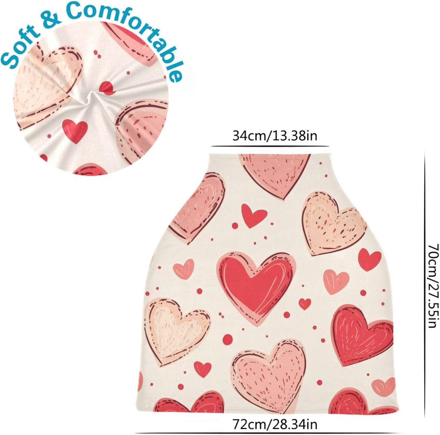 Lyeorm Valentine's Day Hearts Car Seat Covers for Babies Breathable Nursing Breastfeeding Cover Multi-Use Infant Carseat Canopy and Stroller Cover for Boys Girls 4 61fOWazU5UL. AC SL1500