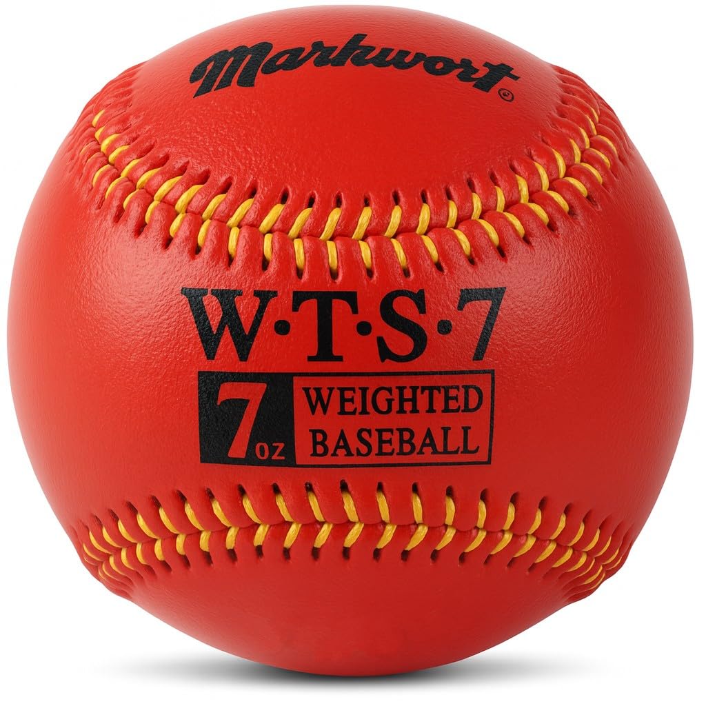 Markwort Synthetic Cover Weighted Baseball, Red, 7 oz