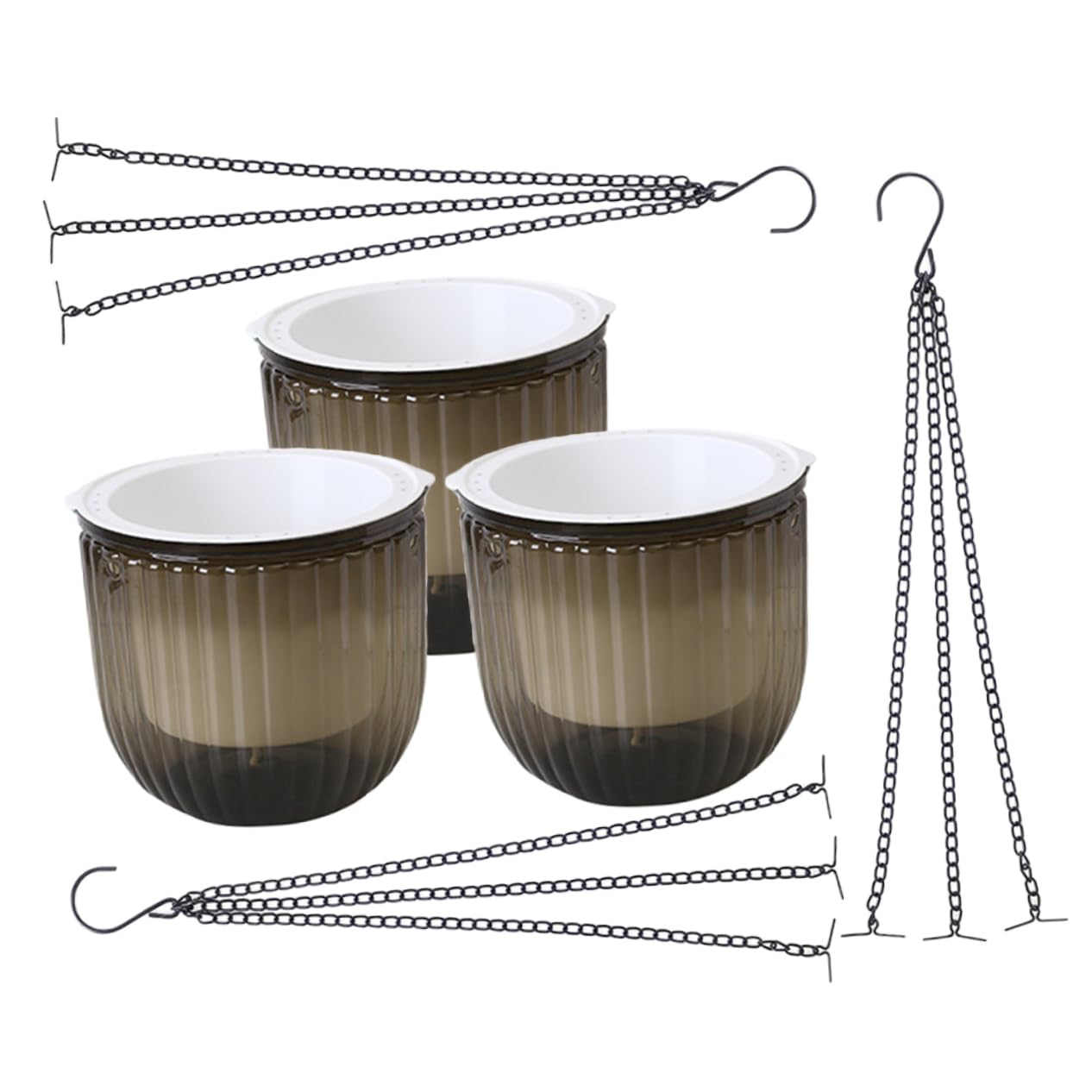 POPETPOP 3pièces Jardinière Suspendue Auto-irrigable Pots de Fleurs pour Plantes Intérieur Jardinières Suspendues pour Balcon et Maison