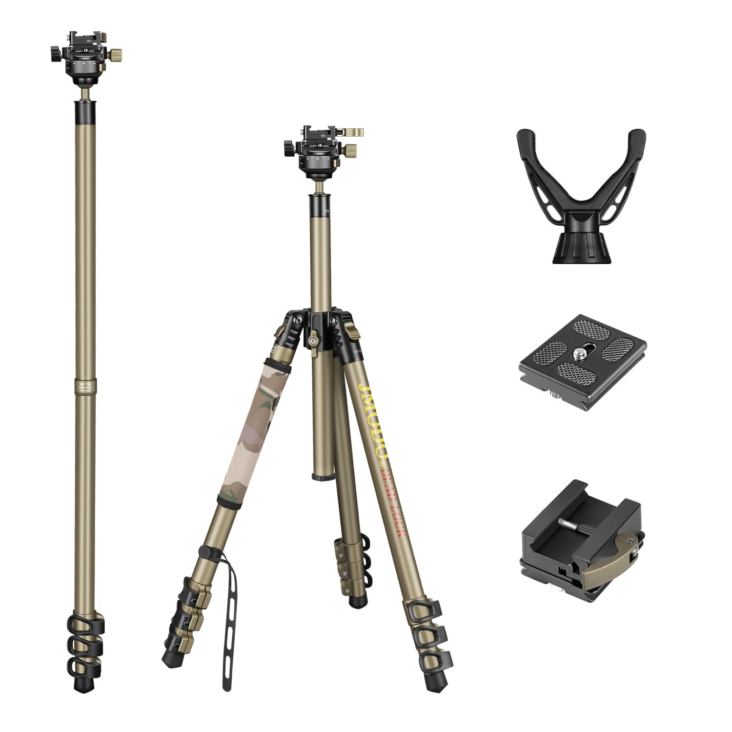 MD-25 Shooting Tripod, 61" Aluminum Camera Tripod with Bowl Head