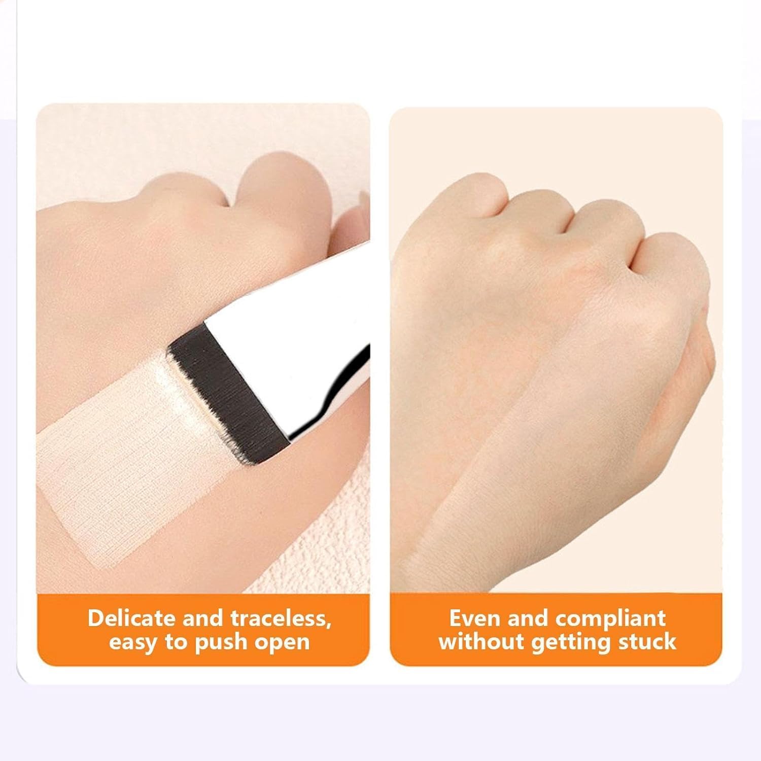 Pennello piatto per make-up per fondotinta, pennello piatto per correttore, ultra sottile, pennello per cipria, pennello per fondotinta, pennello per cosmetici