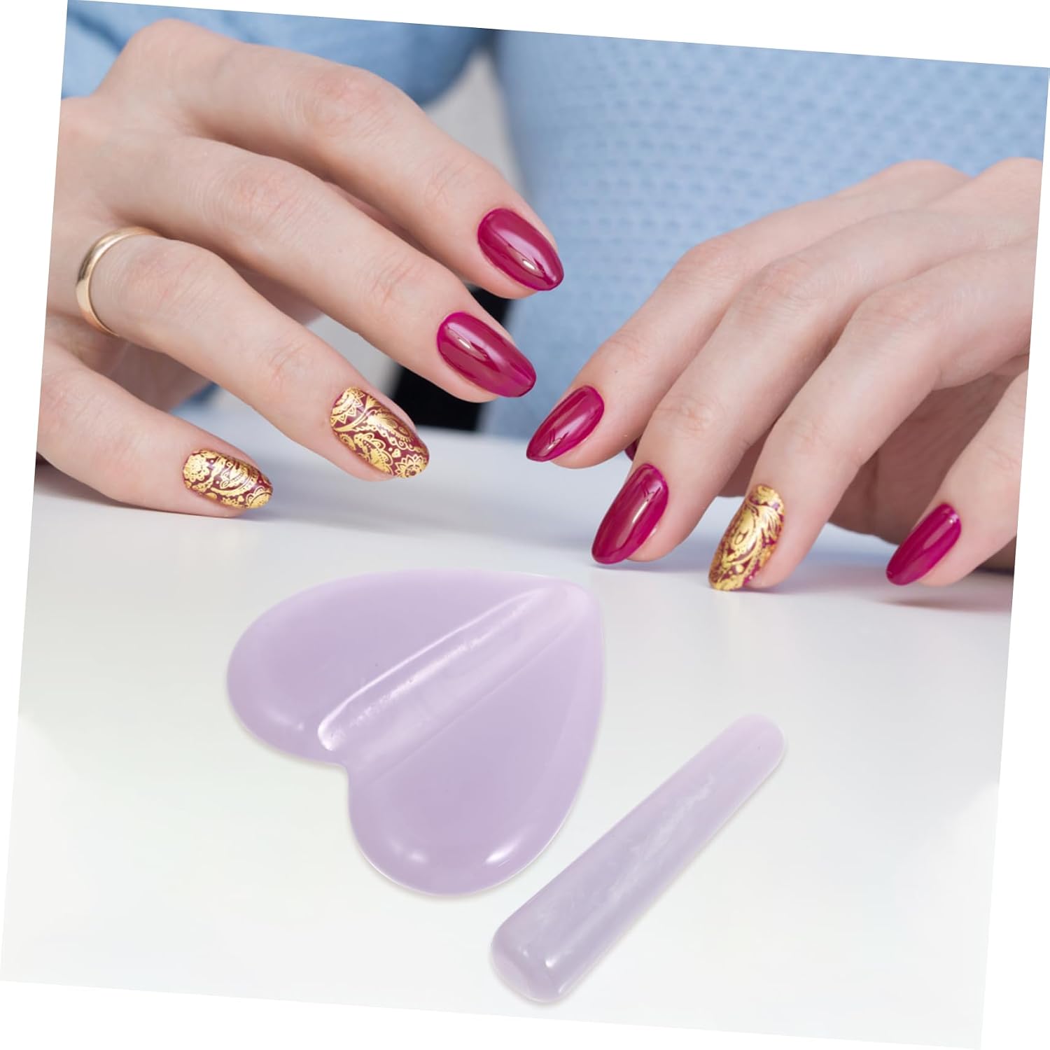 Uonlytech 1pc Nail Art Tool Manicure Embossed Molds Nail Stencils for Beginners Pros