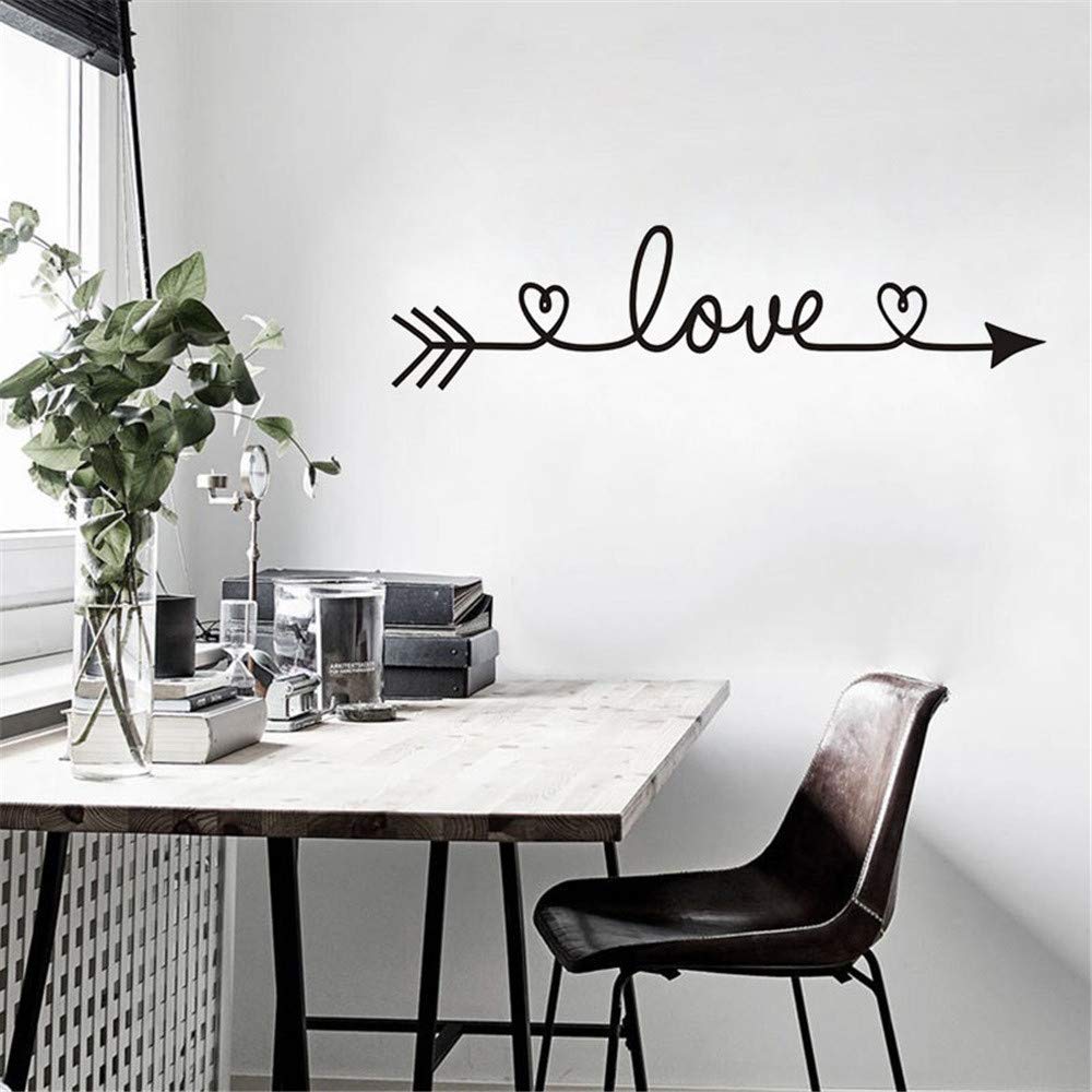 générique Chambre Art Stickers Vinyle Décor Amovible Autocollant Maison Murale Famille DIY Décor À La Maison Déco Murale Chambre Ado Fille (Black, One Size)