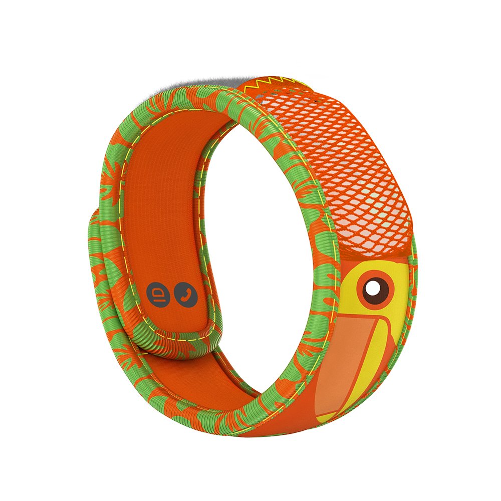Para’Kito Kids’ Anti-Mosquito Bracelet, Orange Toucan