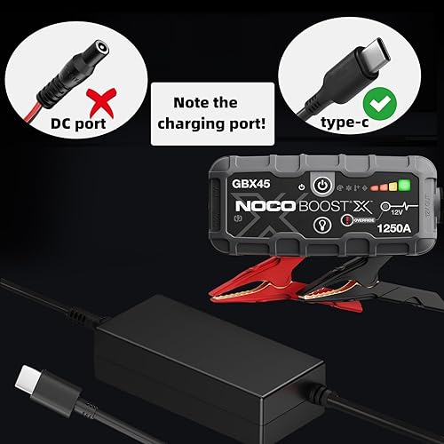 Miniatura 4 de Cable cargador USB-C de 65 W para NOCO UltraSafe portátil arrancador compatible con NOCO Boost X GBX45 GBX55 GBX75 GBX155 Cable adaptador de