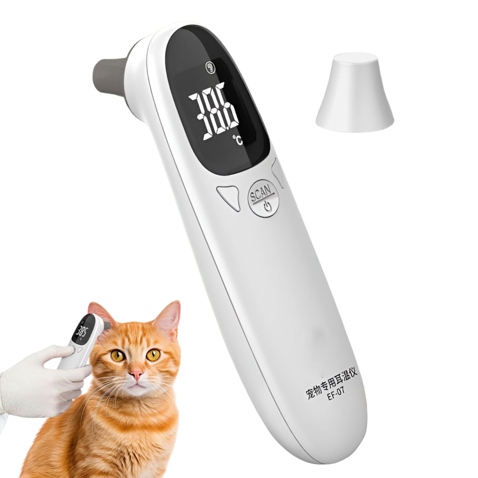 Tierthermometer Katzen, Vet Tech Supplies | Welpenthermometer, Fiebererkennungsgerät für Haustiere, hochpräzise, ​​genaue LED-Anzeige, geeignet für Schafe oder Hunde