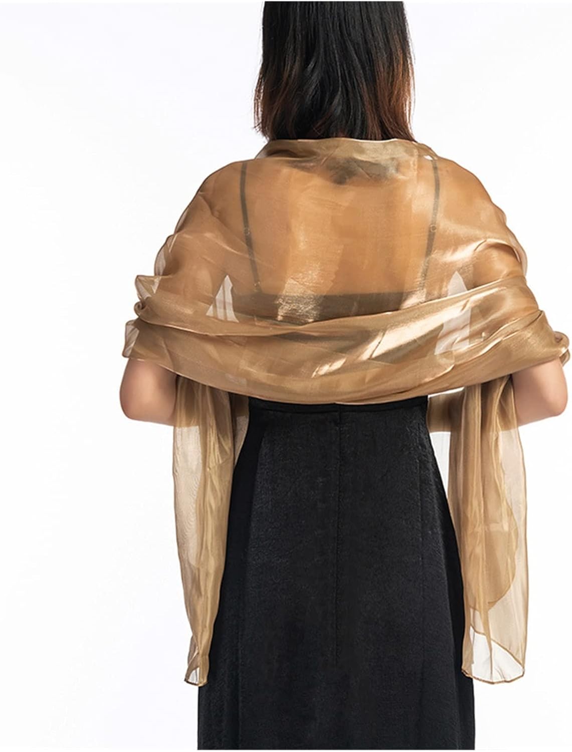 ZZSRJ Elegant Wedding Shawl 170 * 70 Silver Party Evening Dress Shawl Bride Bridesmaid Silk Shawl Solid Color Scarf (Color : Dark Gray)