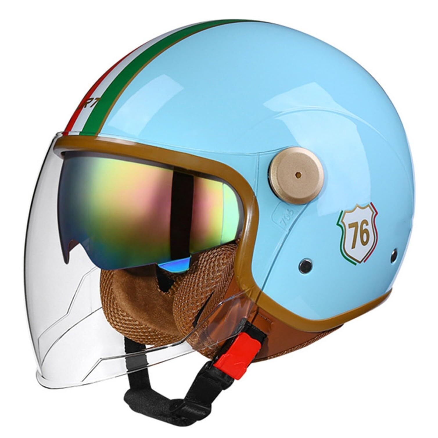 Casque jet vintage double visière pour rouler protégé en moto électrique