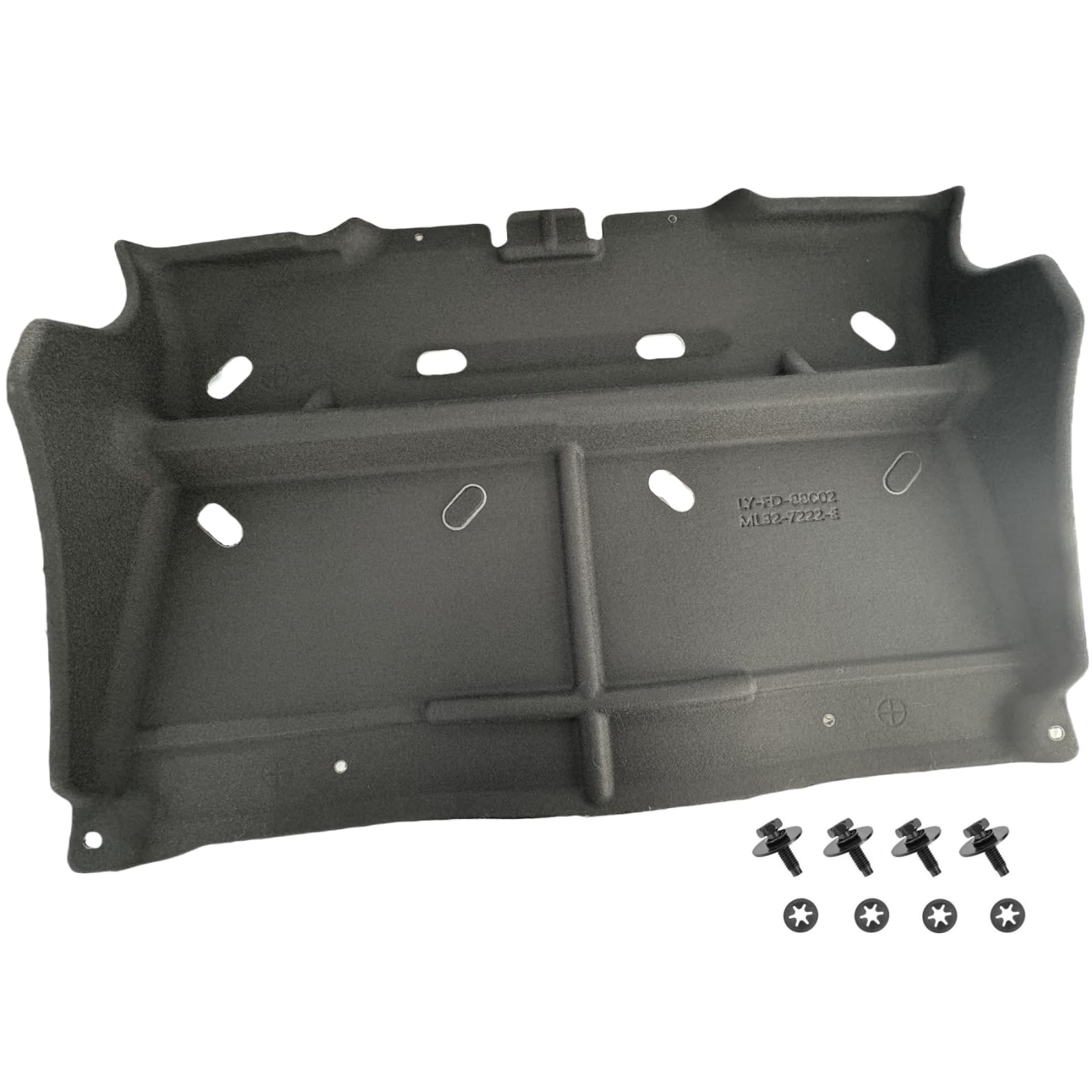 ML3Z-7222-D Splash Panel Shield Under Diaper Gas Motor Compatible with Ford F150 2015-2020 with Gasoline Engine Replace ML3Z7222D (Not Fit Raptor Model/Not Fit 3.0L Diesel) Black Splash Guard