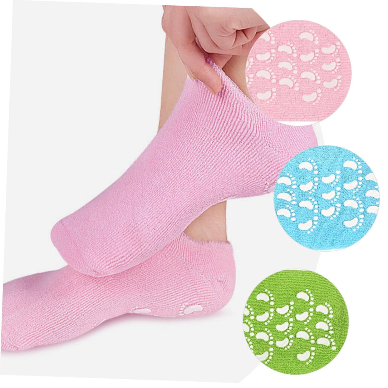 Calzini Idratanti per Piedi Spa 3 Paia in Cotone e Gels | Riutilizzabili, per Salone e Casa, Protezione Contro Secchezza e Ruvidità