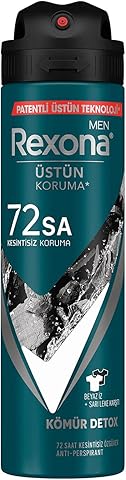 Rexona Men Erkek Sprey Deodorant Kömür Detox 72 Saat Kesintisiz Üstün Koruma 150 ml