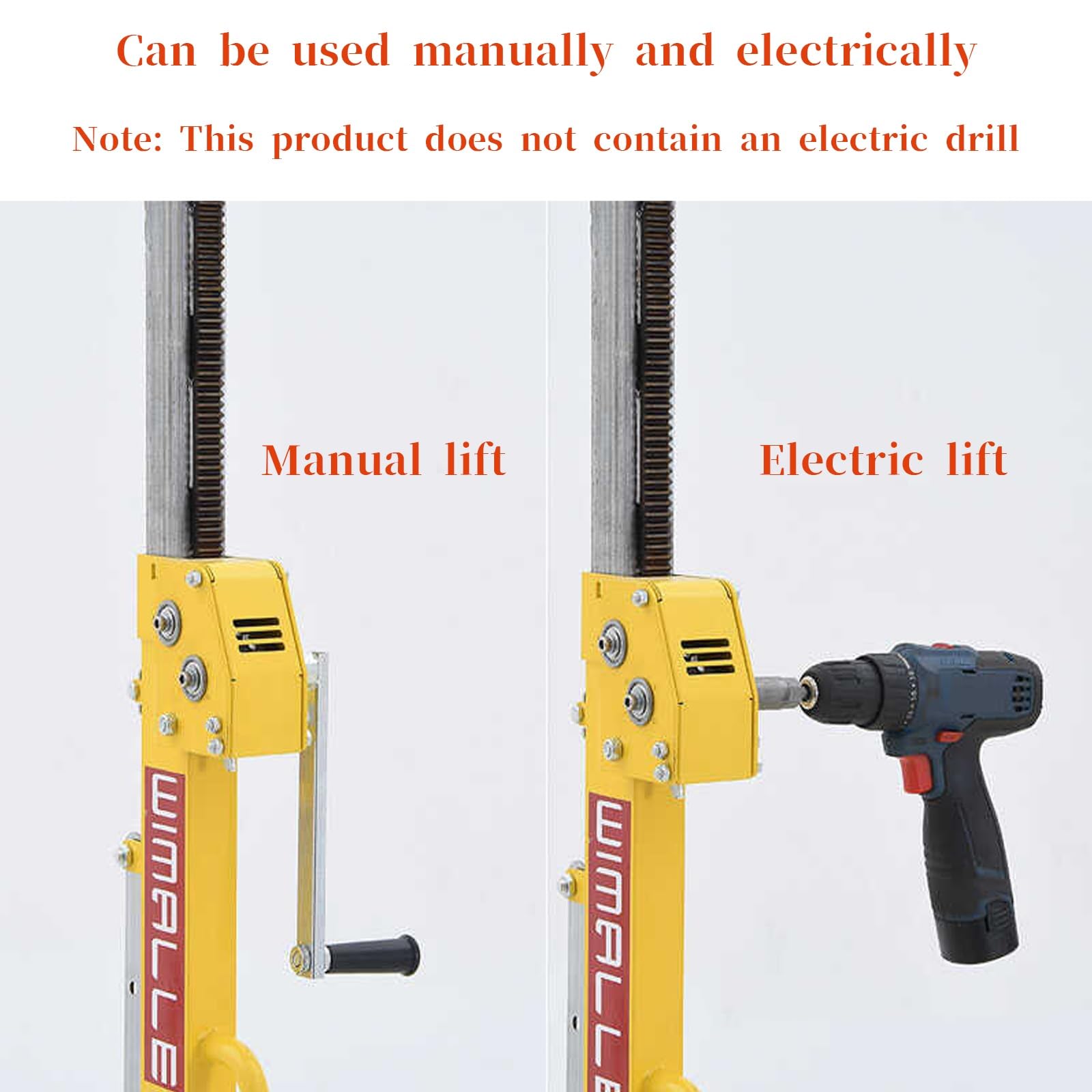 Trockenbauheber, manuell und elektrisch, Doppelzweck, 3 Größen verstellbar bis zu 4 m, stabiles Heben und Senken für Decke und Wände, Sheetrock Lifter Tool