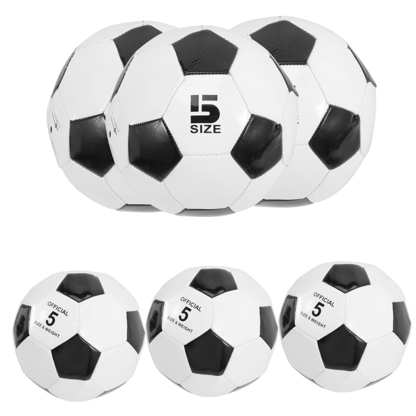 BESTonZON Balón de Fútbol PVC Talla 5, 6 Piezas para Entrenamiento Infantil