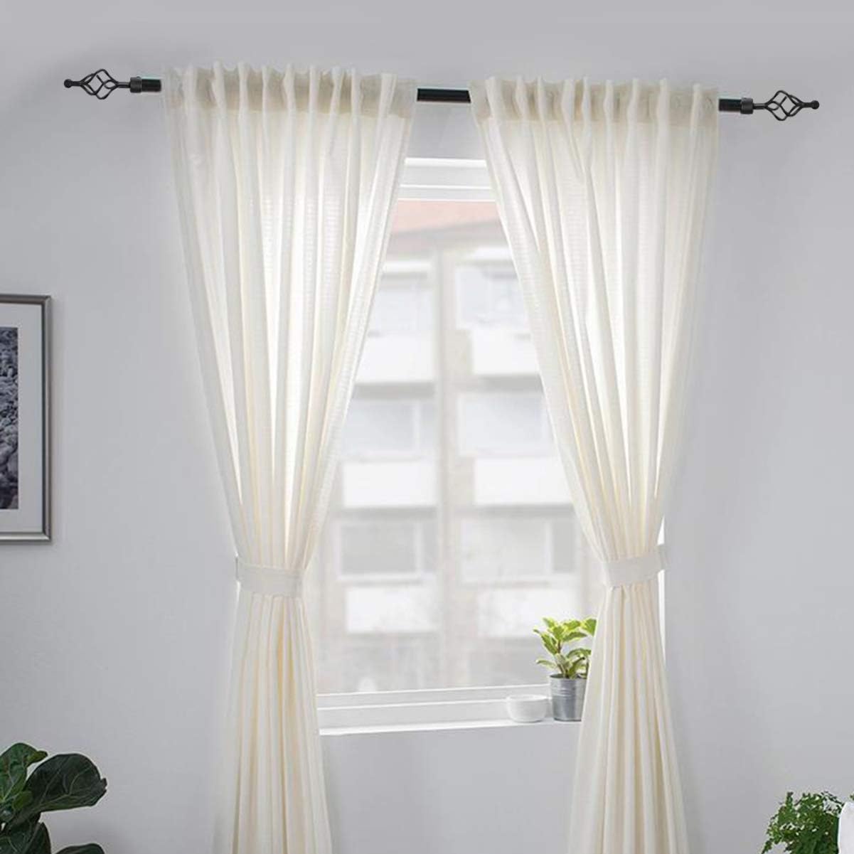 2PCS end Wrought Iron Round end Cap Set Roman Pole Stopper Curtain Pole Cap Metal Curtain Rod Metal Rod Cover cage