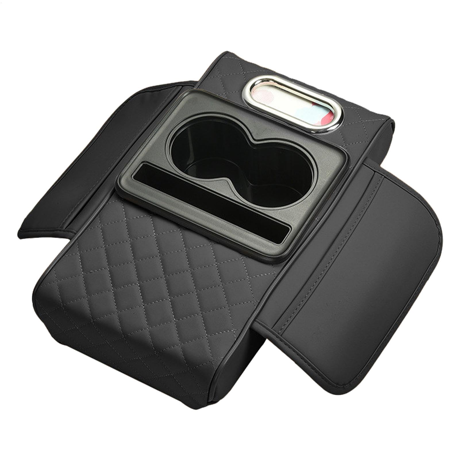 Coussin d'accoudoir de voiture, coussin d'accoudoir de voiture avec porte-gobelet, coussin d'accoudoir pour console centrale de voiture, organiseur d'accoudoir de voiture, rehausseur d'accoudoir de