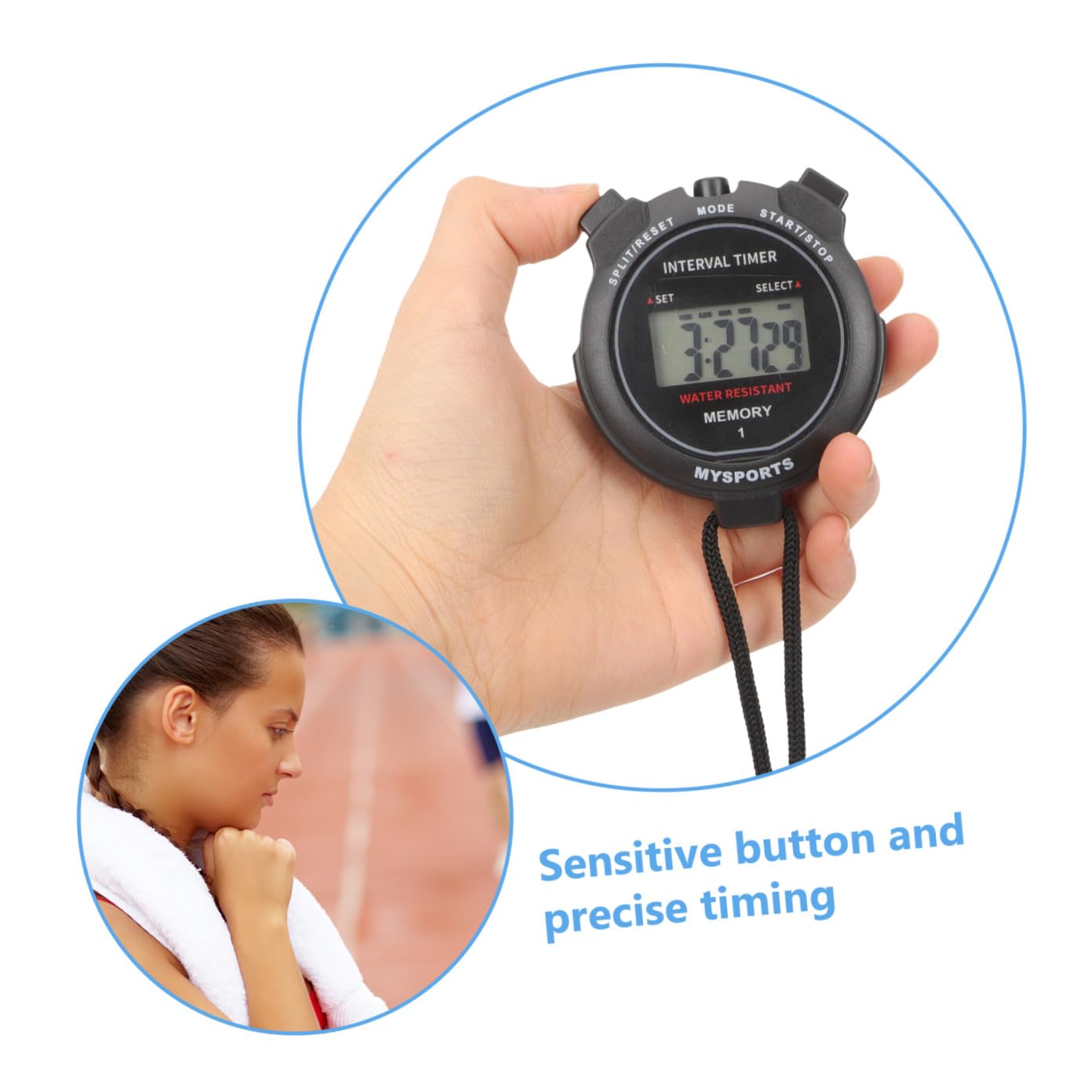 5 Pezzi Cronometro Elettronico per Sportivi Timer LCD Professionale per Corsa e Allenamento con Inclusa