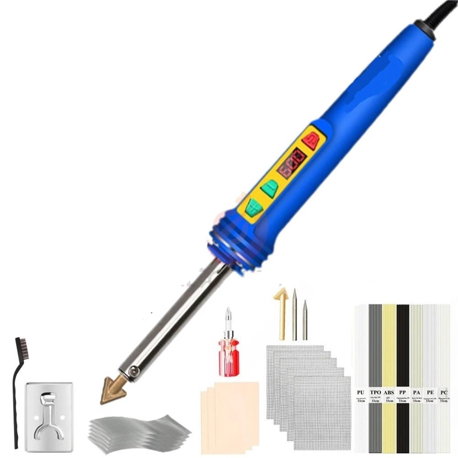 Zestaw do spawania tworzyw sztucznych z kontrolą temperatury 100 W, pistolet lutowniczy PVC, narzędzie do naprawy zderzaków samochodowych Maszyna do naprawy spawarki