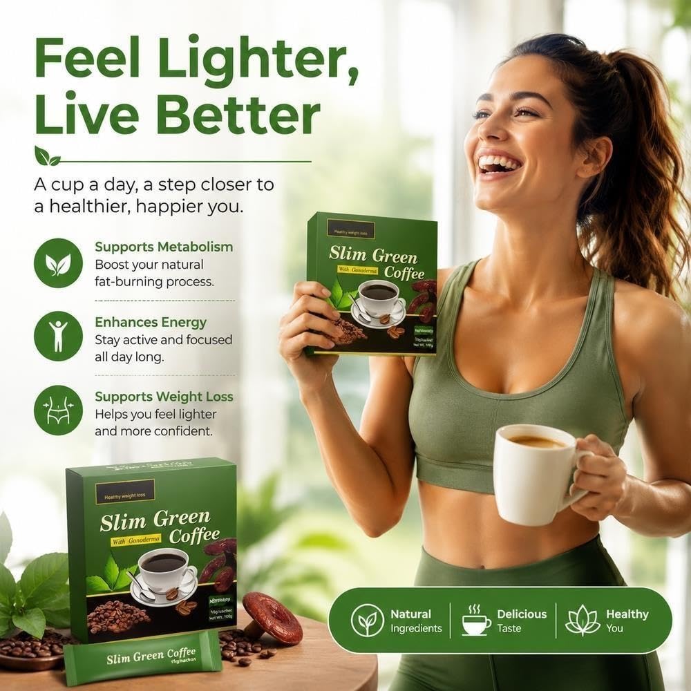 Miscela macinata biologica di supporto immunitario for tè e caffè verde | Caffè energetico equilibrato, vegano, senza glutine, a tostatura media(3pcs)