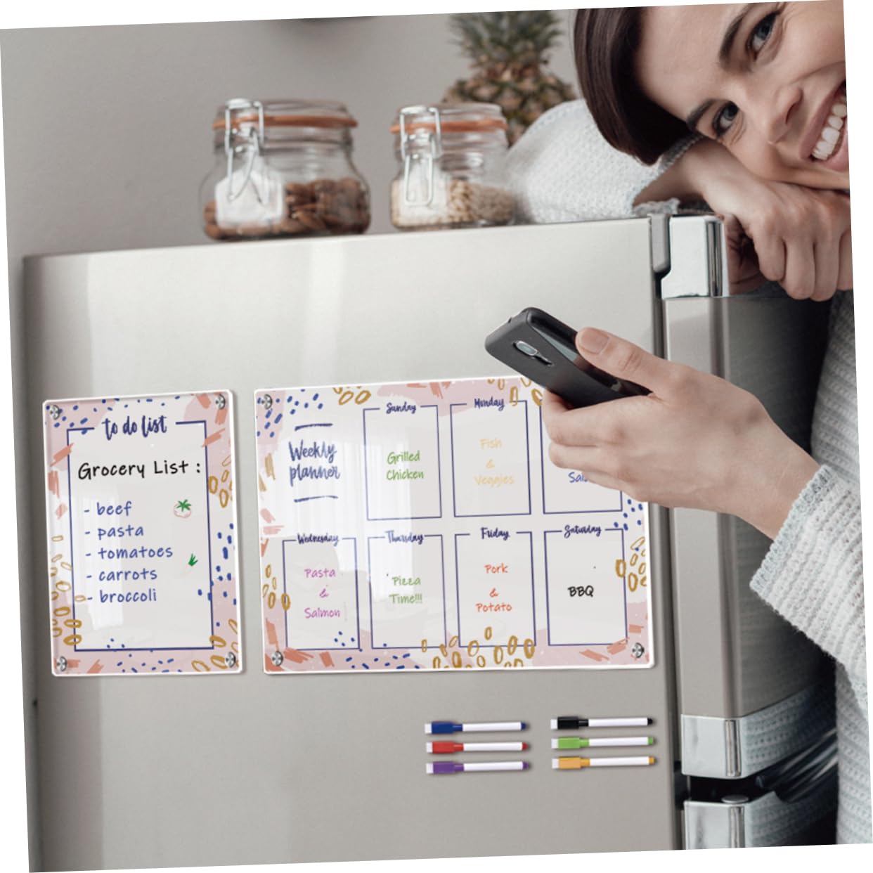 NUOBESTY Magnetische To-do-liste Für Kühlschrank Löschbare Nachrichtentafel Planungstafel Mit Zeitplan-board Wiederverwendbare Magnettafel Für Kühlschrank