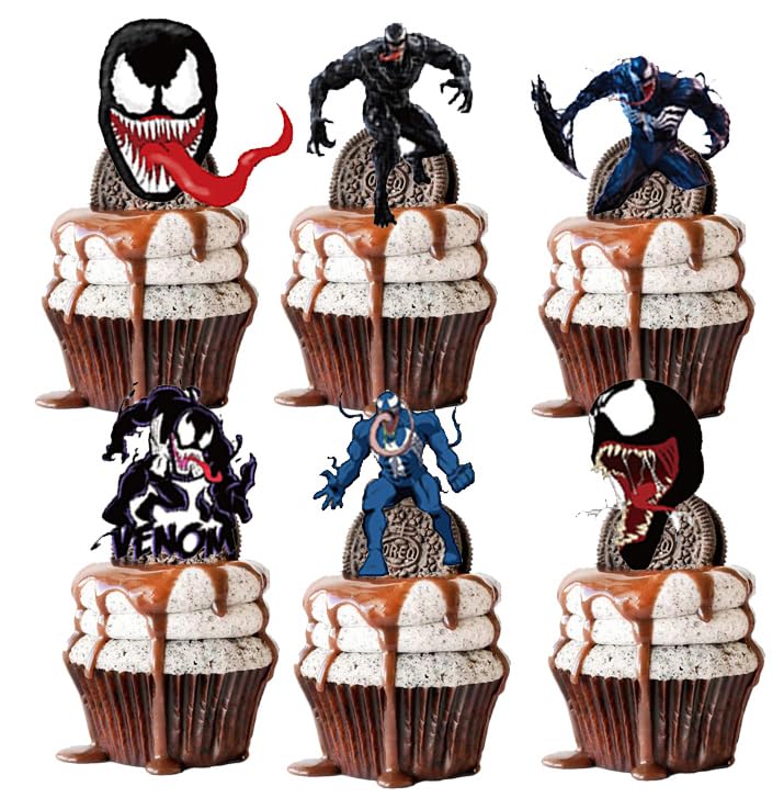 24PCS Cartoon Cake Toppers Cupcake Toppers Cake Decorations Birthday Party Supplies Decorations (Style 10)