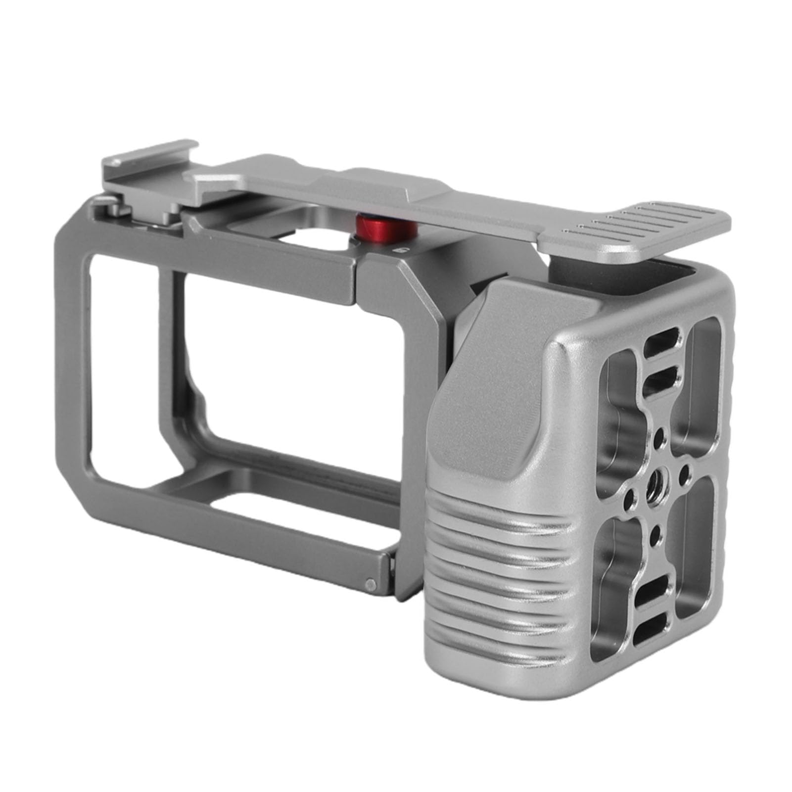 Kit Impugnatura per Action Camera con Sgancio Rapido Magnetico e Supporto per Slitta Fredda per Fotografia di Strada, Design Ergonomico Antiscivolo, Materiale ABS Resistente e Silicone