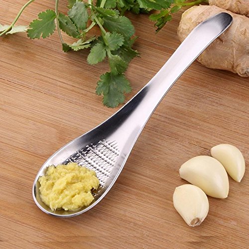 Image of 1Pc Food Grade Stainless Steel Multi-Functional Multipurpose Grinding Grater Peeler Spoon for Garlic, Ginger, Fruits, Potato, Cheese, Vegetables