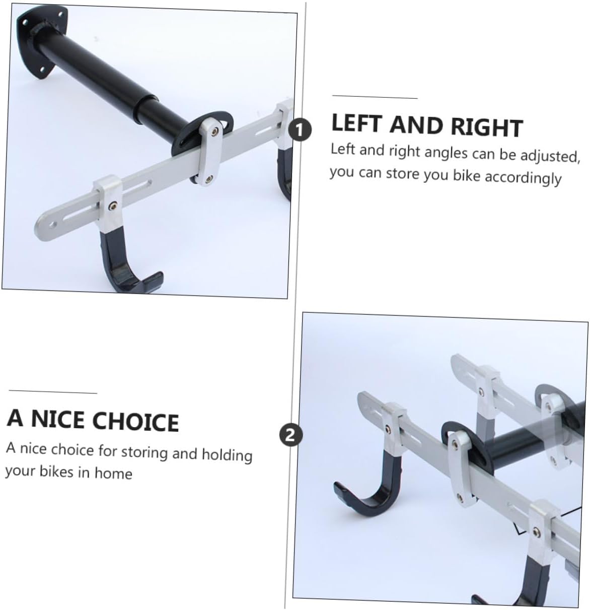 Mikikit 1Pc Adjustable Bike Wall Rack Durable Mount Holder for Efficient Storage Fits All Bike Optimizes Space from Scratches for Home Garage Use