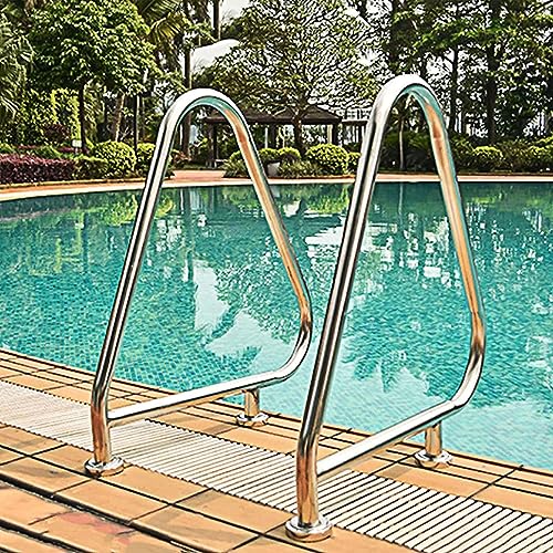 Pool Stair Rail Swimming, Pool Hand Rail with All Accessories for Pool Entry, Pool Handrail for Inground Pools, 304 Stainless Steel Pool Railings