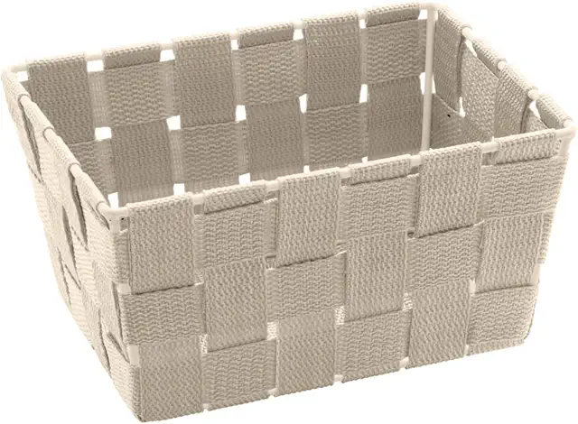 Cesto Básico Adria Mini Largo Beige - Cesta Baño Polipropileno 19x9x14 cm