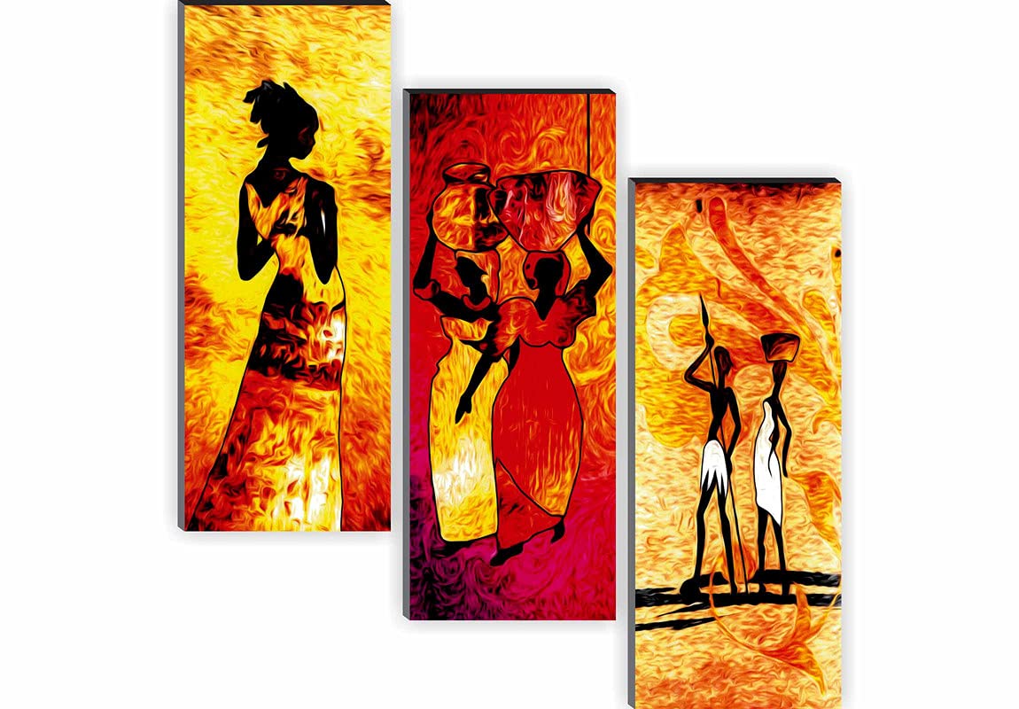 SAF Modern Art 6MM MDF Framed Set of 3 Digital Reprint 15 inch x 18 inch Painting SAFJ24
