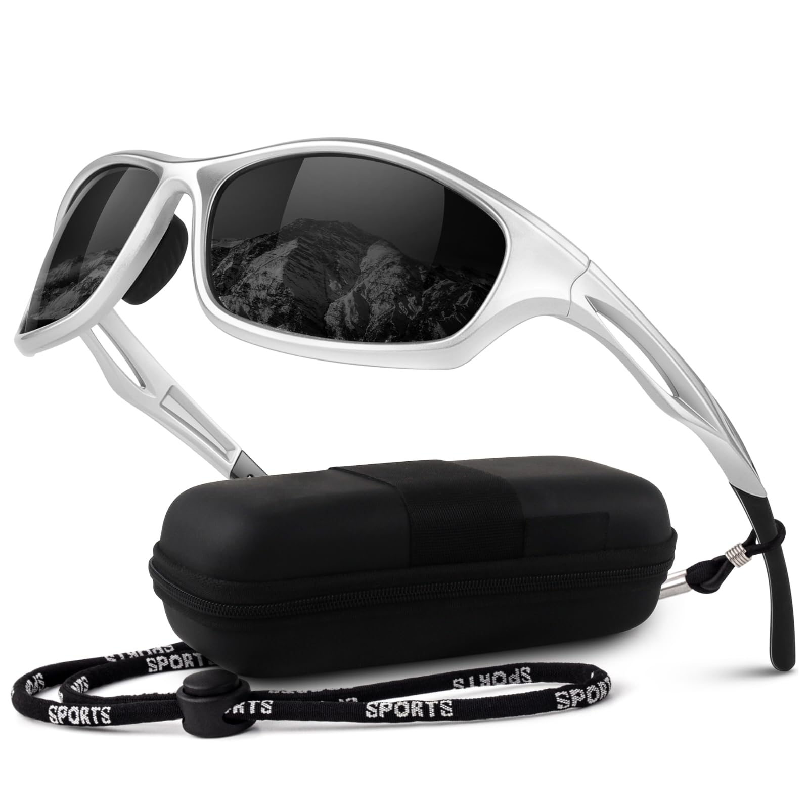 LINVO Sonnenbrille Herren Polarisiert Verspiegelt Sportbrille Autofahren Angeln Fahrradbrille mit 100% UV400 Schutz Cat 3 CE