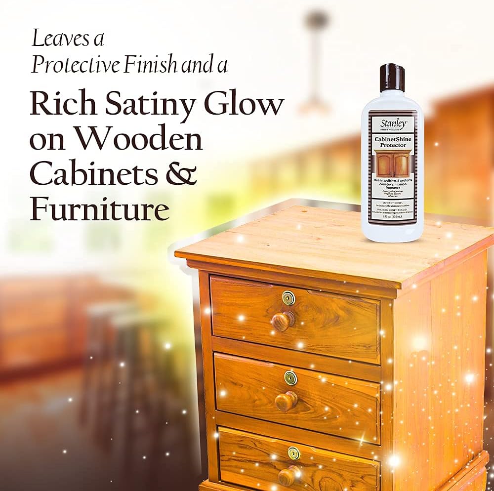 STANLEY HOME PRODUCTS Cabinet Shine Protector - Wood Polisher & Dust Cleaner For Wooden Furniture & Floor - Dust Cream & Hardwood Conditioner For Home & Office Patio (Pack of 6)