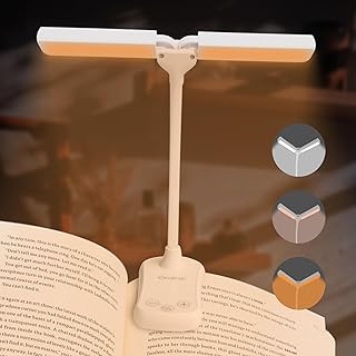 Book Light for Reading at Night in Bed, 14 LED Rechargeable Reading Lights with Clip, Eye Caring 3 Color Temperatures & Stepless Dimming Brightness, Ideal Gift for Book Lovers, Kids, Studying